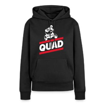 Quad Quad - Sweat à capuche Premium bio Femme - noir - Devant - Julia (174cm)