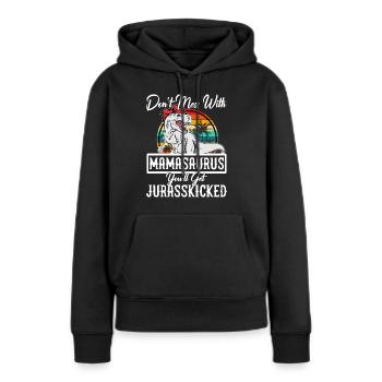 Dinosaurier Mutter Mutter Mamasaurus, Muttertagsgeschenk. - Frauen Premium Bio Hoodie - Schwarz - Vorne - Julia (174cm)