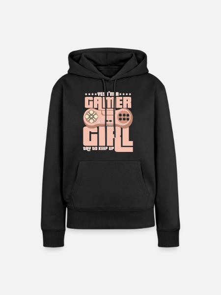 Gaming - Frauen Premium Bio Hoodie - Schwarz