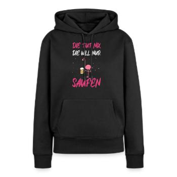 Die Tut Nix Die Will Nur Saufen Flamingo Party - Frauen Premium Bio Hoodie - Schwarz - Vorne - Julia (174cm)
