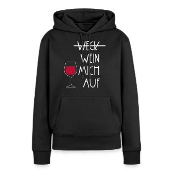 Weck Wein - Frauen Premium Bio Hoodie - Schwarz - Vorne - Julia (174cm)