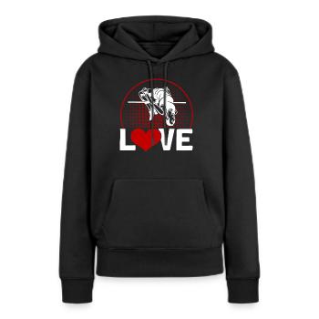Saut à la perche Saut à la perche Cadeau - Sweat à capuche Premium bio Femme - noir - Devant - Julia (174cm)