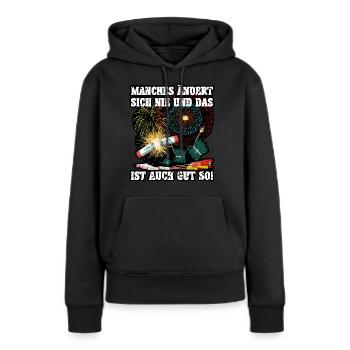 Pyro - Sweat à capuche Premium bio Femme - noir - Devant - Julia (174cm)