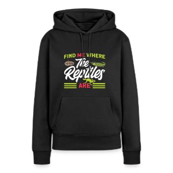 Reptiles Reptile Lovers Lézards Cadeau - Sweat à capuche Premium bio Femme - noir - Devant - Julia (174cm)
