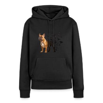 Französische Bulldogge - Frauen Premium Bio Hoodie - Schwarz - Vorne - Julia (174cm)