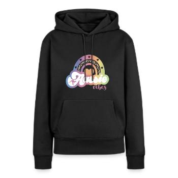 Aussie vibes - Frauen Premium Bio Hoodie - Schwarz - Vorne - Julia (174cm)