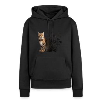 Lynx - Sweat à capuche Premium bio Femme - noir - Devant - Julia (174cm)