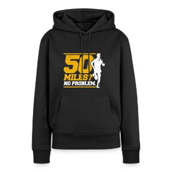 Ultramarathon Trail Running Ultramarathon Runner Ges - Sweat à capuche Premium bio Femme - noir - Devant - Julia (174cm)