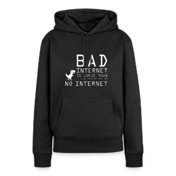 Internet lent est pire que pas d’Internet - Sweat à capuche Premium bio Femme - noir - Devant - Julia (174cm)