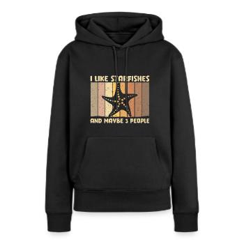 Seestern - Frauen Premium Bio Hoodie - Schwarz - Vorne - Julia (174cm)