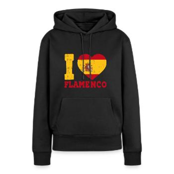 Flamenco - Frauen Premium Bio Hoodie - Schwarz - Vorne - Julia (174cm)