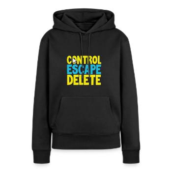 Anti-Belästigungskontrolle Flucht Anti Löschen Anti - Frauen Premium Bio Hoodie - Schwarz - Vorne - Julia (174cm)