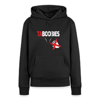 Titten Spruch Busen Tabu Möpse Verbot Taboobies - Frauen Premium Bio Hoodie - Schwarz - Vorne - Julia (174cm)