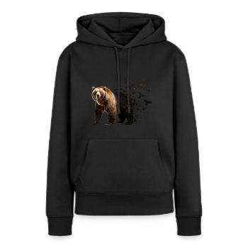 Porter - Sweat à capuche Premium bio Femme - noir - Devant - Julia (174cm)