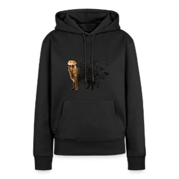 Golden retriever - Sweat à capuche Premium bio Femme - noir - Devant - Julia (174cm)