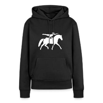Voltigier Chevaux Équestres Voltige - Sweat à capuche Premium bio Femme - noir - Devant - Julia (174cm)