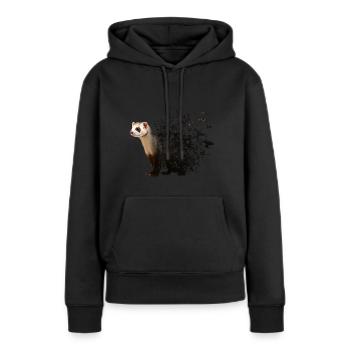 Frettchen - Frauen Premium Bio Hoodie - Schwarz - Vorne - Julia (174cm)