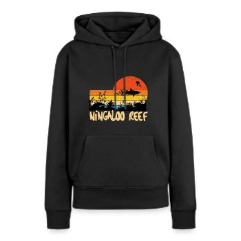 Récif de Ningaloo - Sweat à capuche Premium bio Femme - noir - Devant - Julia (174cm)