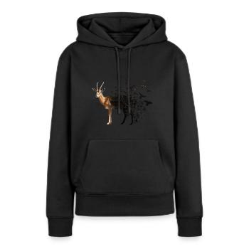 Antilope - Sweat à capuche Premium bio Femme - noir - Devant - Julia (174cm)