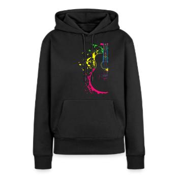Gitarre Musiker Geschenkidee für Gitarristen - Frauen Premium Bio Hoodie - Schwarz - Vorne - Julia (174cm)