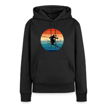 Ski Freestyle Freeride Slopestyle Sports d'hiver - Sweat à capuche Premium bio Femme - noir - Devant - Julia (174cm)