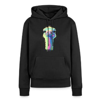 Strauß - Frauen Premium Bio Hoodie - Schwarz - Vorne - Julia (174cm)