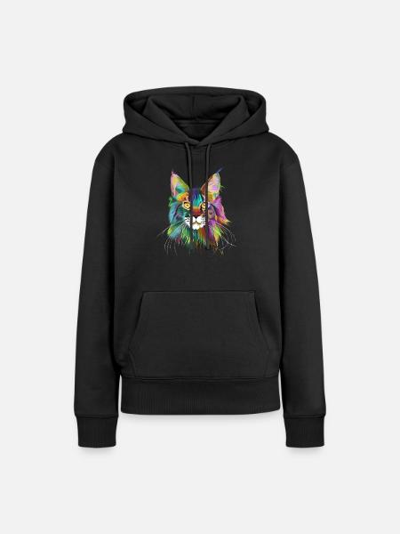Maine coon Katze - Frauen Premium Bio Hoodie - Schwarz