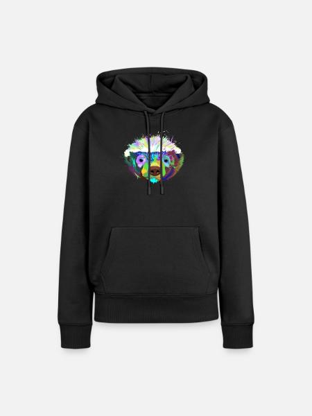 Splash Dachs - Frauen Premium Bio Hoodie - Schwarz