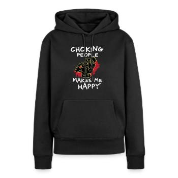 BJJ Choking combats combats - Sweat à capuche Premium bio Femme - noir - Devant - Julia (174cm)