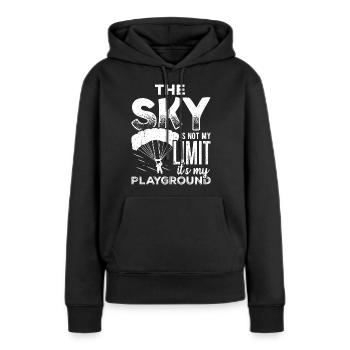 Skydive parasail brolly harness bailer side-slip - Frauen Premium Bio Hoodie - Schwarz - Vorne - Julia (174cm)