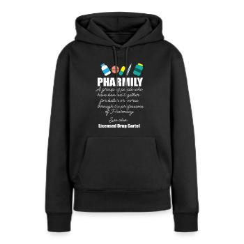 Pharma Medizin Medikamente Pharmily - Frauen Premium Bio Hoodie - Schwarz - Vorne - Julia (174cm)