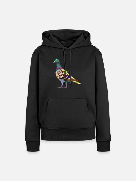 Bunte Splash Taube - Frauen Premium Bio Hoodie - Schwarz
