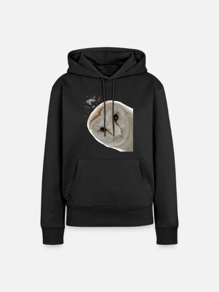 Vogel Eule - Frauen Premium Bio Hoodie - Schwarz