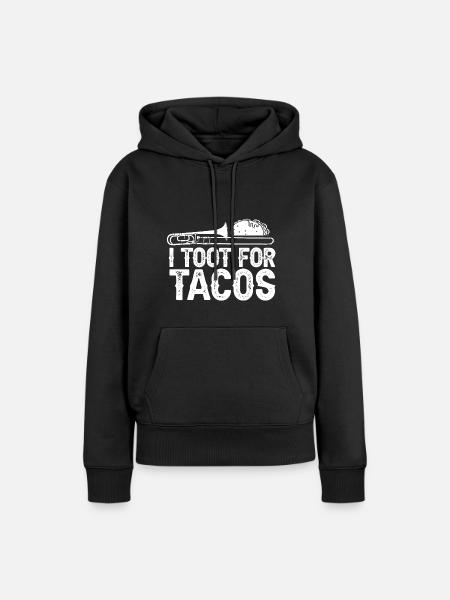 Posaune - Frauen Premium Bio Hoodie - Schwarz