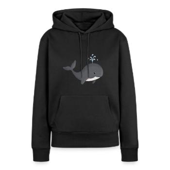 niedlicher Wal - Frauen Premium Bio Hoodie - Schwarz - Vorne - Julia (174cm)