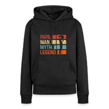 Papa Man Mythos Legende - Frauen Premium Bio Hoodie - Schwarz - Vorne - Julia (174cm)