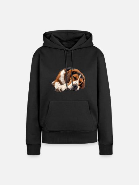 American Foxhound - Frauen Premium Bio Hoodie - Schwarz