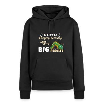 Chenille - Sweat à capuche Premium bio Femme - noir - Devant - Julia (174cm)