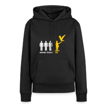 Falknerei Ornithologie Geschenk - Frauen Premium Bio Hoodie - Schwarz - Vorne - Julia (174cm)