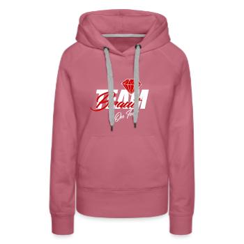 JGA - Frauen Premium Bio Hoodie - Malve - Vorne - Isabella (175cm)