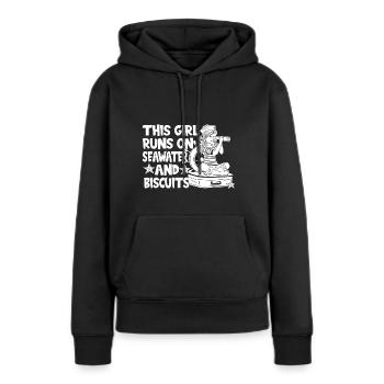 Seglen Segelboot Segler - Frauen Premium Bio Hoodie - Schwarz - Vorne - Julia (174cm)