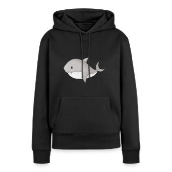 Requins - Sweat à capuche Premium bio Femme - noir - Devant - Julia (174cm)