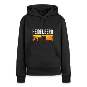 Heidelberg - Frauen Premium Bio Hoodie - Schwarz - Vorne - Julia (174cm)