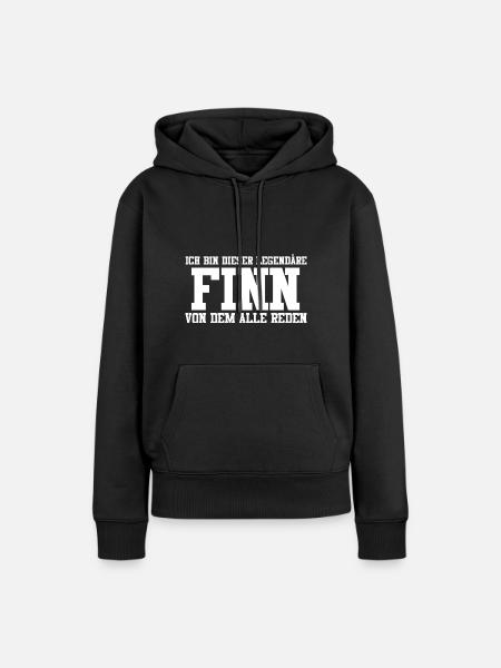 Finn Name Design - Frauen Premium Bio Hoodie - Schwarz