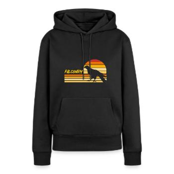 Falknerei Ornithologie Geschenk - Frauen Premium Bio Hoodie - Schwarz - Vorne - Julia (174cm)