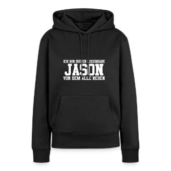 Jason Name Design - Frauen Premium Bio Hoodie - Schwarz - Vorne - Julia (174cm)