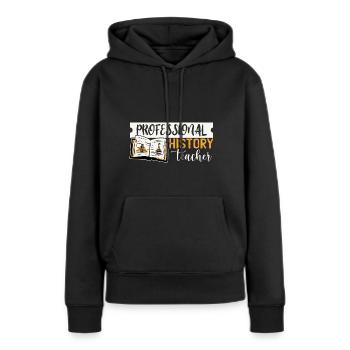 Geschichte Lehrer - Frauen Premium Bio Hoodie - Schwarz - Vorne - Julia (174cm)