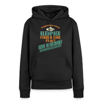 JGA BRAEUTIGAM - Klempner - petrol strong orange - - Frauen Premium Bio Hoodie - Schwarz - Vorne - Julia (174cm)
