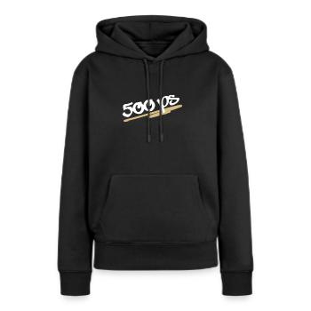 Cadeau de rap allemand 500 ps - Sweat à capuche Premium bio Femme - noir - Devant - Julia (174cm)