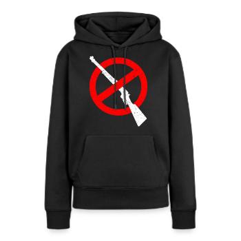 Anti Armes ANTI Guerre Armes Chasse Armes - Sweat à capuche Premium bio Femme - noir - Devant - Julia (174cm)